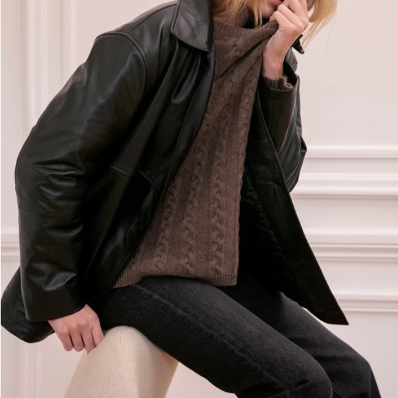 ROSAE PARIS Le Doyle Leather Jacket Size - US 10 Large - Picture 5 of 11